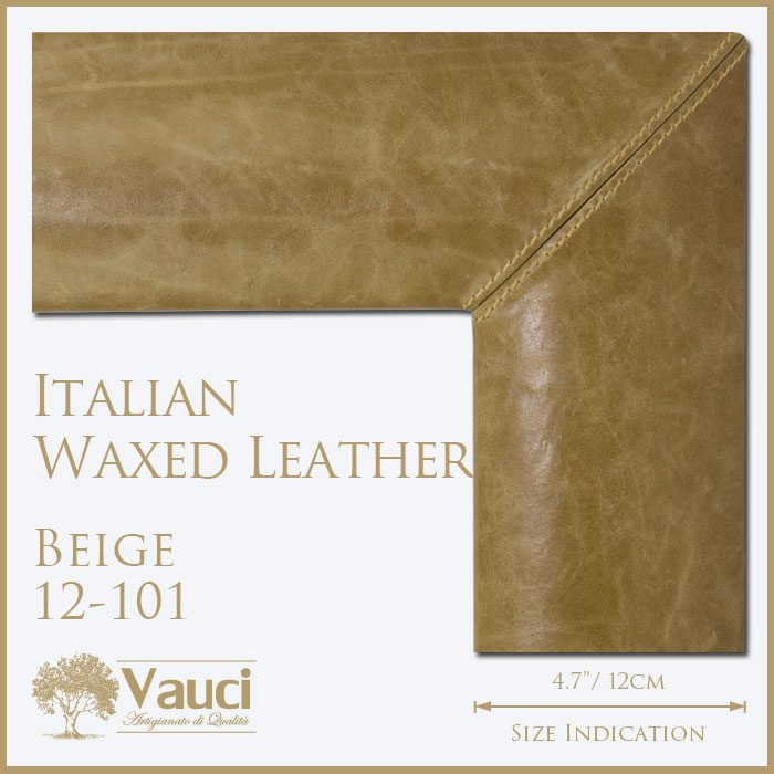 Italian Waxed Leather-Beige-12101