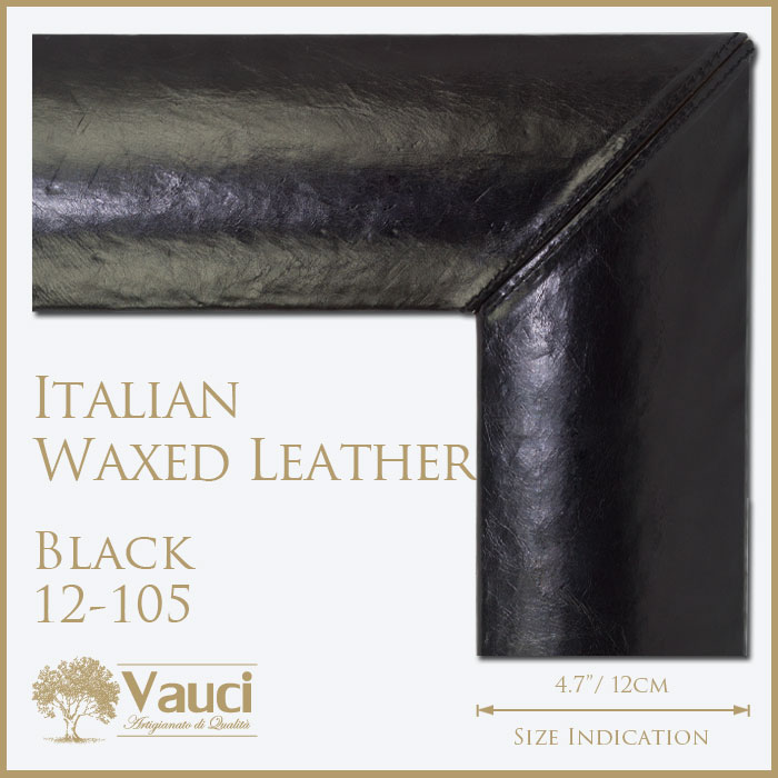 Italian Waxed Leather-Black-12105